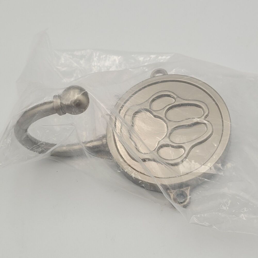 Brainerd 5" Paw Print Hook Satin Nickel Dog Leash Collar Coat Wall Mount NEW